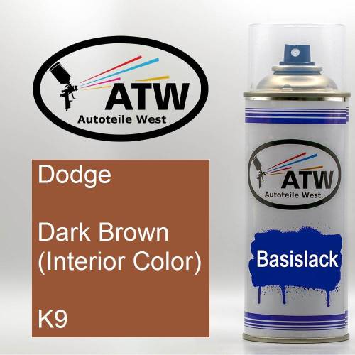 Dodge, Dark Brown (Interior Color), K9: 400ml Sprühdose, von ATW Autoteile West.